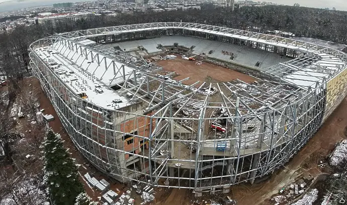 Стадионът на ЦСКА се реконструира дори на Коледа (ВИДЕО)