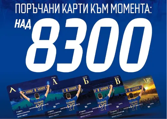 Левски се похвали с над 8 300 абонаментни карти 