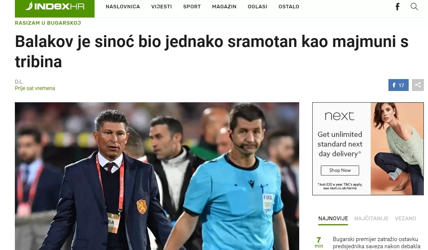 В Хърватия грабнаха Балъков: Беше толкова позорен, колкото маймуните на трибуните - Световен футбол