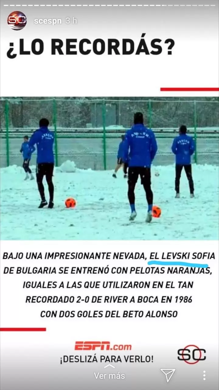 ESPN използва тренировка на Левски, за да напомни легендарно дерби межди Бока и Ривър