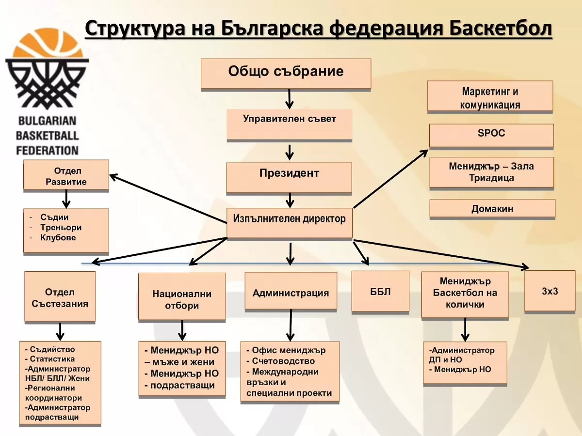 Управителния съвет утвърди нова структурата на БФ Баскетбол