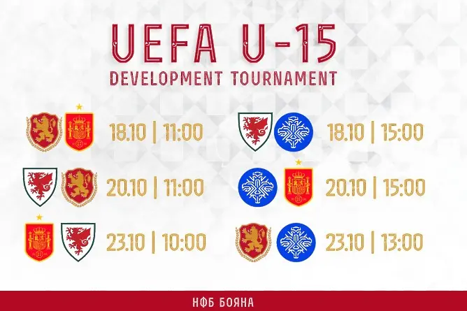 България U15 посреща Испания, Исландия и Уелс за приятелски турнир в „Бояна“