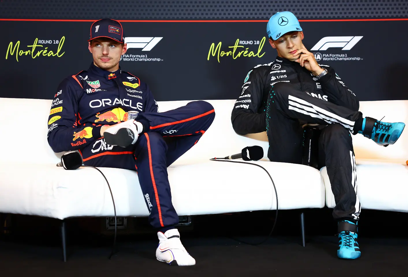 Джордж Ръсел и Макс Верстапен / Getty Images
