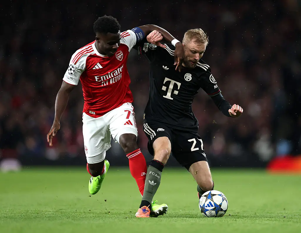 Букайо Сака срещу Конрад Лаймер/ Getty Images 