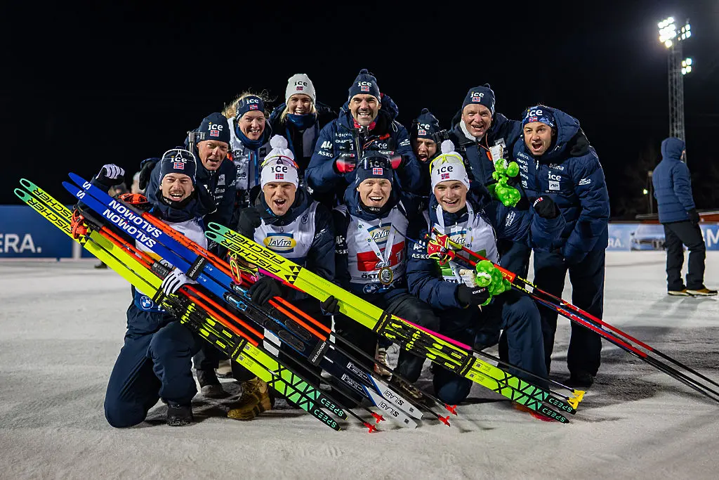 Мъжката щафета на Норвегия по биатлон / Getty Images 