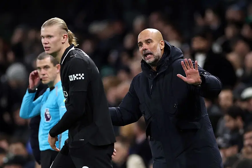 Ерлинг Холанд и Пеп Гуардиола / Getty Images 