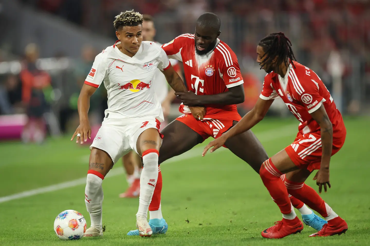 Антонио Нуса, Дайо Упамекано, Майкъл Олисе, Байерн Мюнхен - РБ Лайпциг / Getty Images