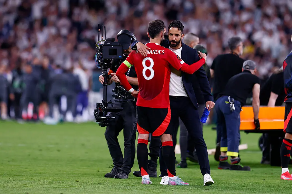 Бруно Фернандеш срещу Рубен Аморим / Getty Images 