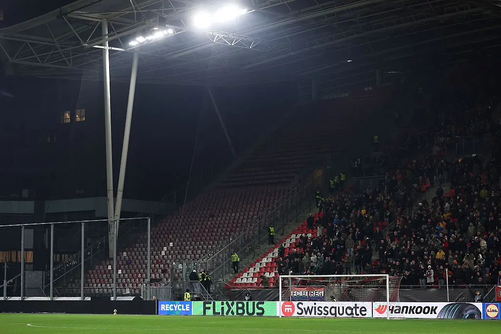 Празният сектор за гости на стадиона в Утрехт / Getty Images 