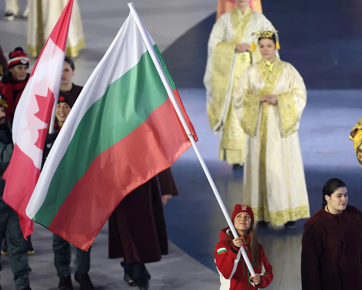 Лора Христова по време на церемонията за закриването на Зимните олимпийски игри / Getty Images