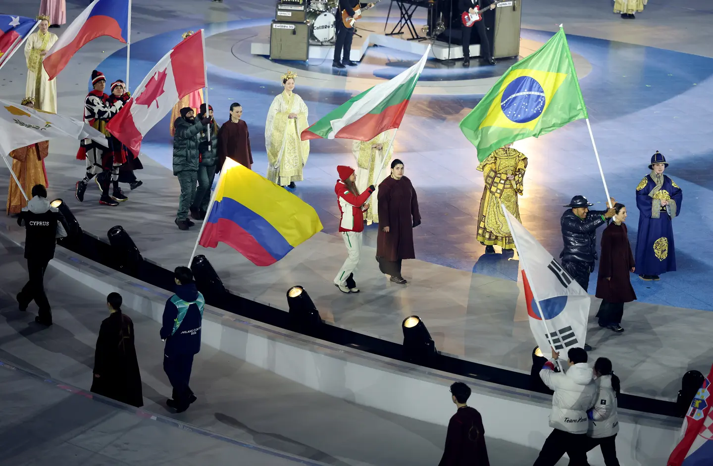 Лора Христова по време на церемонията за закриването на Зимните олимпийски игри / Getty Images