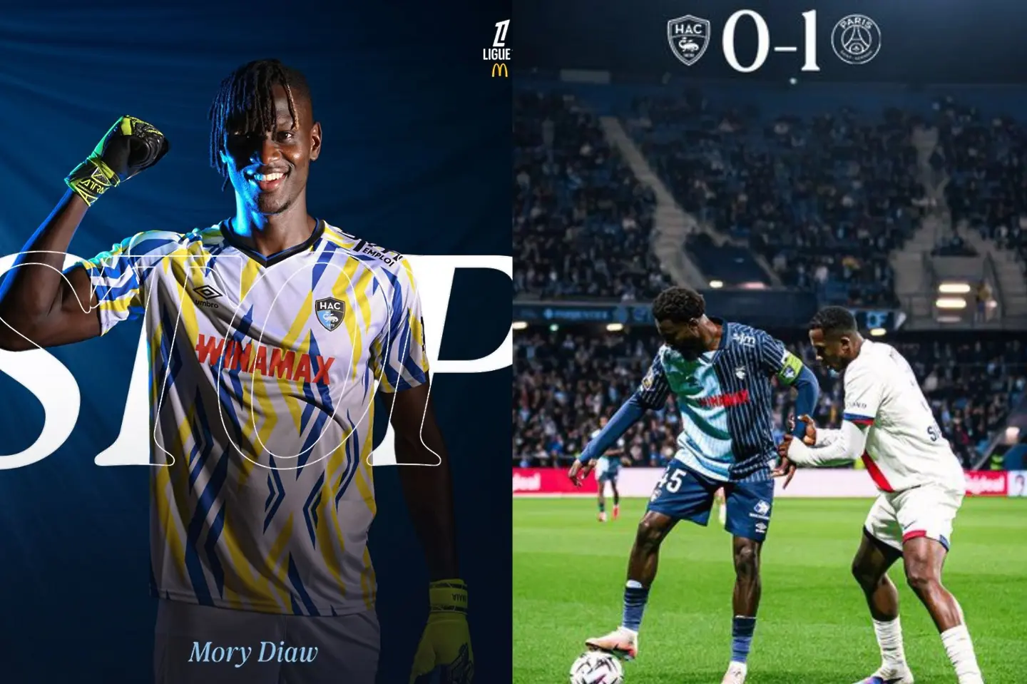 Мори Диау, Льо Авър - ПСЖ / x.com/HAC_Foot