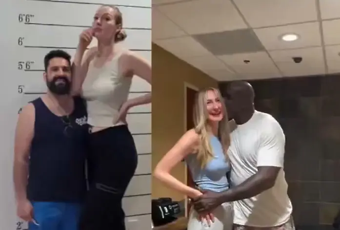 Шакил О’Нийл срещна най-високия модел в света и интернет полудя (ВИДЕО)