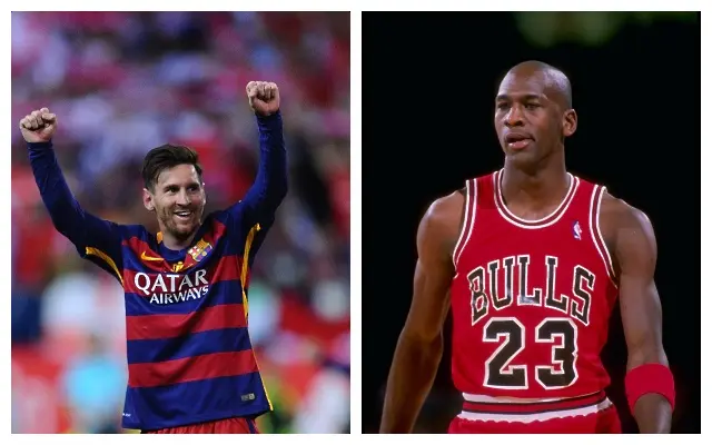Лионел Меси и Майкъл Джордан / Getty Images