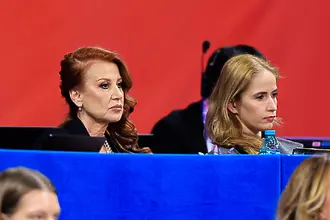 Президентът на БФХГ – Илиана Раева, говори след края на Световнат...