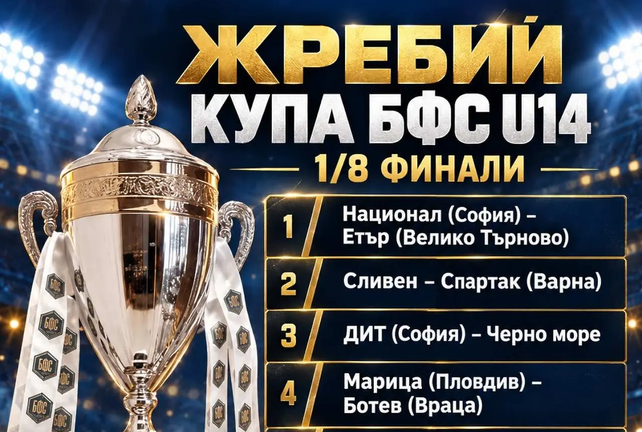 Мечтата за купата започва: 16 отбора по пътя към финала на Купа БФС U14